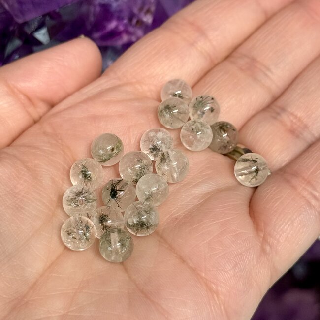 Hollandite in Quartz Bead - 8mm