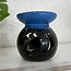 Ceramic Oil Burner - Moon and Stars (3") Fragrance Oil Votive Candle - Blue and Black Rounded
