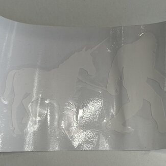 Bigfoot with Unicorn Vehicle Stickers - White Sasquatch
