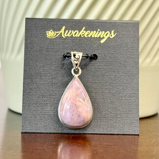 Purple Lavender Jade Pendants - Teardrop Pear Bezel Set - Sterling Silver