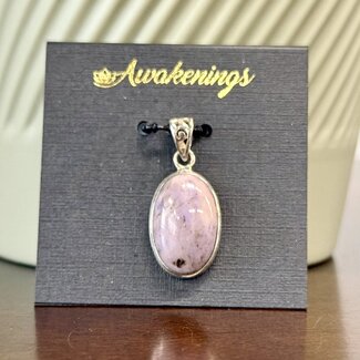 Purple Lavender Jade Pendants - Oval Bezel Set - Sterling Silver