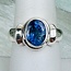 Tanzanite Rings - Size 8.5 Oval Faceted - Double Bezel Set Wide Band - Sterling Silver