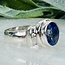 Tanzanite Rings - Size 8 Oval Faceted - Double Bezel Set Wide Band - Sterling Silver