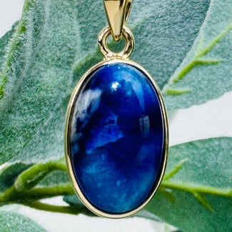 Afghanite (Afghan Lapis) Pendants - Oval Bezel Set - Gold Vermeil