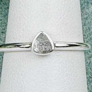 Meteorite (Campo Del Cielo) Rings - Size 6 Triangle Bezel Set - Sterling Silver Rough Raw Natural