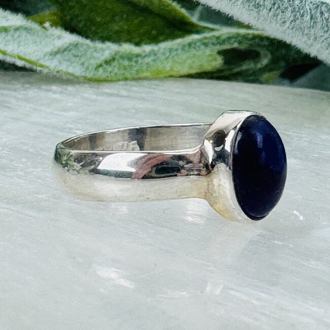 Sugilite Ring - Size 9 Oval Bezel Set - Sterling Silver
