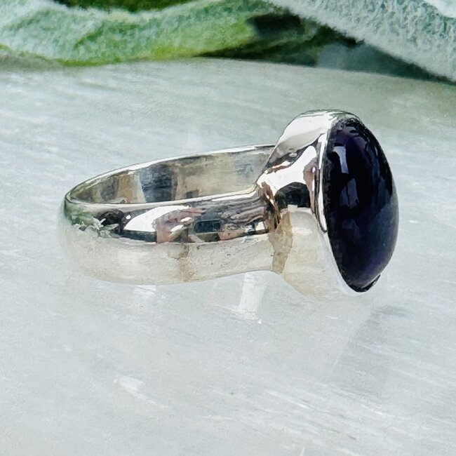 Sugilite Rings - Size 7 Oval Bezel Set - Sterling Silver