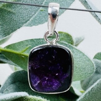 Sugilite Pendants - Square Bezel Set- Sterling Silver