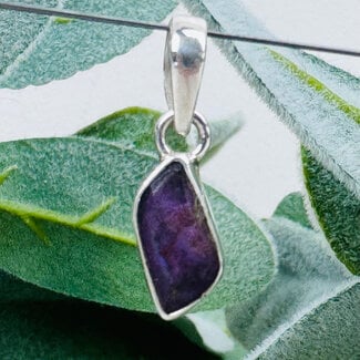 Sugilite Pendants - S Shape Bezel Set - Sterling Silver