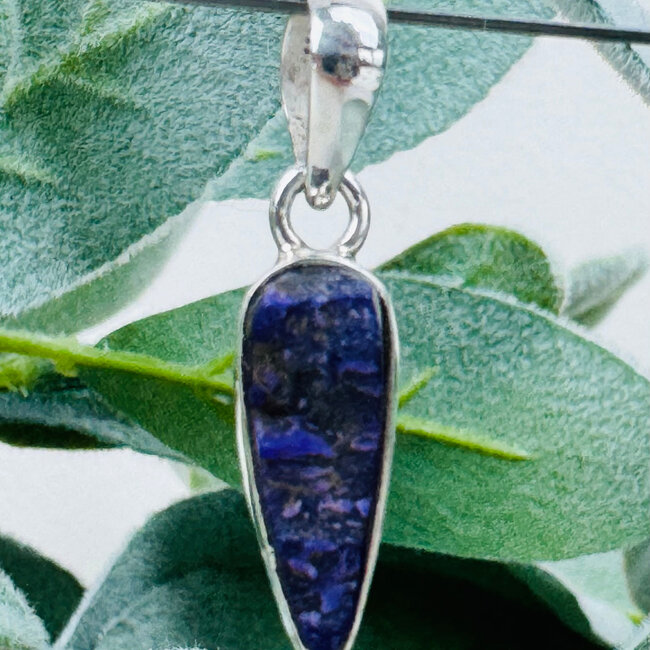 Sugilite Pendants - Teardrop Pear Bezel Set - Rough Raw Natural Sterling Silver
