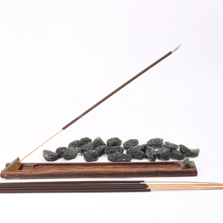 Incense Stick Burner Sled - Wood Flip Holder 9.5" - Boat Canoe