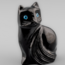 Black Onyx Cat Kitten Kitty - Large 3" Animal Carving Figurine