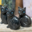 Black Onyx Cat Kitten Kitty - Large 3" Animal Carving Figurine