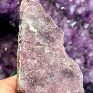 Lepidolite Free Form Specimen - Highly Polished Smooth Face - Rough Raw Natural Large 4" (Namibia)
