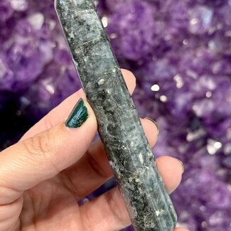 Black Labradorite (Larvikite) Massage Wands - Large 4" Point Stick Tool