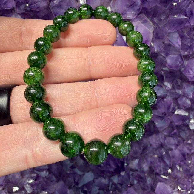 Green Chrome Diopside Bracelets (AAA Grade) - 8mm