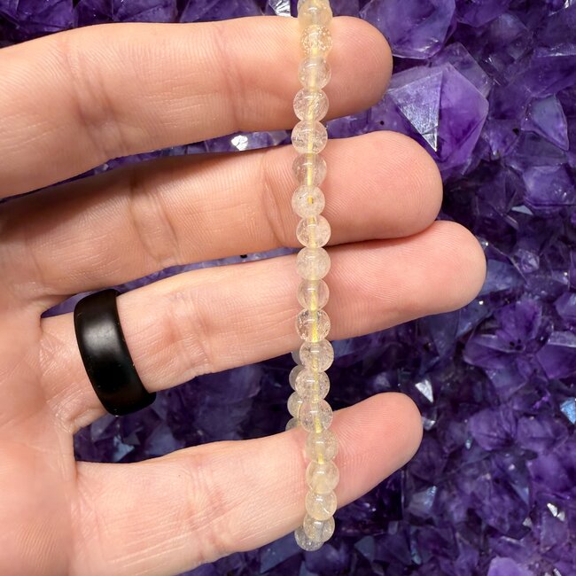 Libyan Tektite Desert Glass (Great Sand Sea Glass Lechatelierite) Bracelets - 6mm