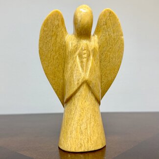 Honey Yellow Alabaster Angel - XL Extra Large 6" Figurine Carving