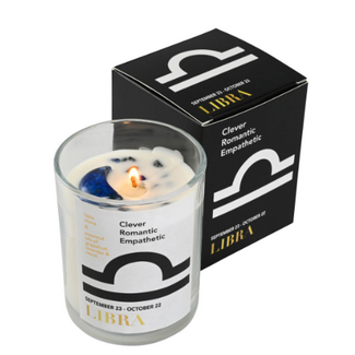 Libra Zodiac Candles - Lapis Lazuli - 10oz Essential Oil (Grapefruit, Lavender, and Neroli) - Soy Wax Candle - Astrology