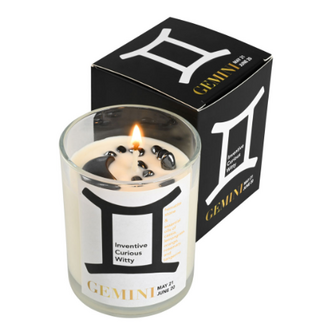 Gemini Zodiac Candles - Hematite - 10oz Essential Oil (Cassia Lemongrass Orange Rosemary & Tangerine) Soy Wax - Astrology