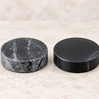 Shungite & Soapstone Pocket Harmonizers Pair Set 1" Disks Circles