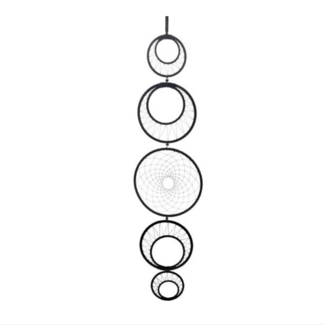 Dreamcatcher Dream Catcher Black 5 Tier Moon Phases - 40" Handwoven
