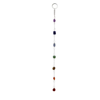 Hanging Home Decor (Silver Chain) Assorted Chakra - Rough Raw Natural Stones