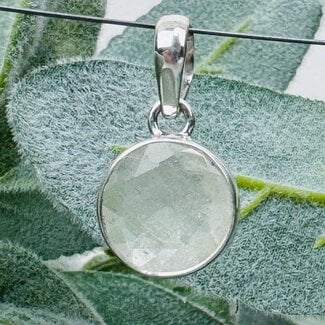 Libyan Tektite Desert Glass (Great Sand Sea Glass Lechatelierite) Pendants - Round Circle Faceted Bezel Set - Sterling Silver