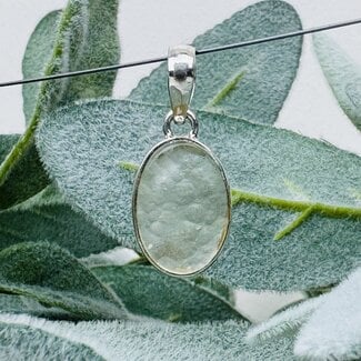 Libyan Tektite Desert Glass (Great Sand Sea Glass Lechatelierite) Pendants - Oval Bezel Set - Sterling Silver