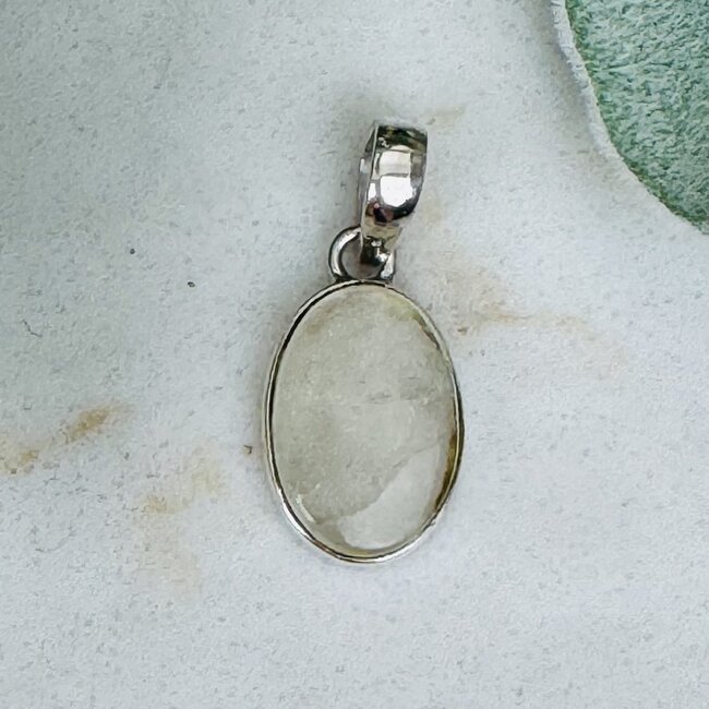 Libyan Tektite Desert Glass (Great Sand Sea Glass Lechatelierite) Pendants - Oval Bezel Set - Sterling Silver