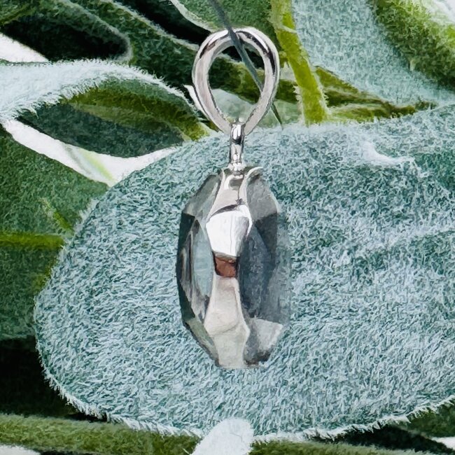 Iron Meteorite (Sweden) Pendants - Round Circle Faceted Bezel Set - Sterling Silver