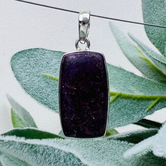 Sugilite Pendants - Rectangle Bezel Set - Sterling Silver