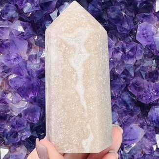 Pink Rose Amethyst Tower Point Generator - Large (3-5")