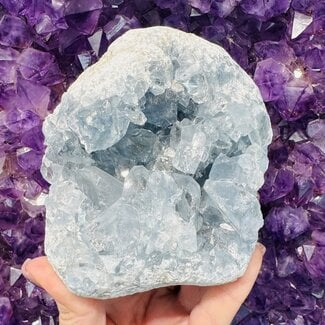 Blue Celestite (Celestine) Free Form Druzy - Specimen XL Extra Large Rough Raw Natural Display Home Decor