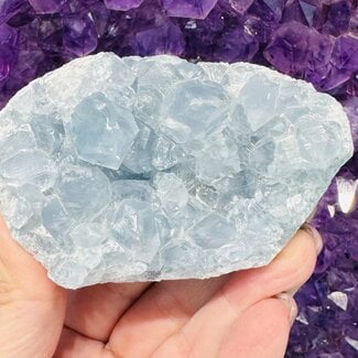 Blue Celestite (Celestine) Free Form Druzy - Medium Rough Raw Natural