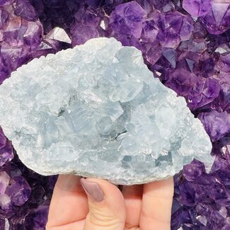 Blue Celestite (Celestine) Free Form Druzy - Large Rough Raw Natural