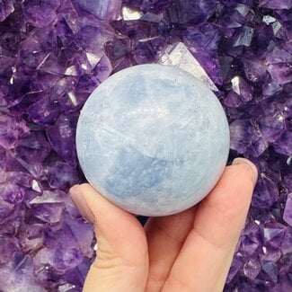 Blue Calcite Sphere Orb Globe - 40-45mm