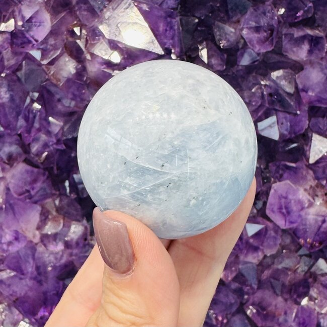 Blue Calcite Sphere Orb Globe - 50-55mm