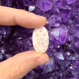 Pink Natrolite (Larimar) Palm Pillow Pocket Stones (AAA Grade)