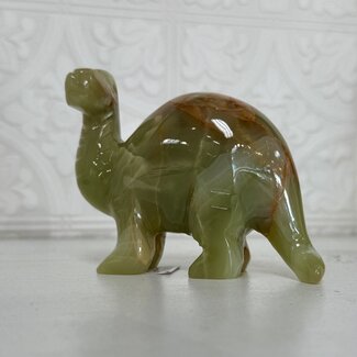 Green Onyx Brontosaurus Dinosaur - Large 4" Animal Carving Figurine