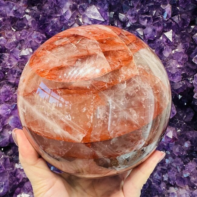 Fire (Red Hematoid) Quartz Sphere Orb Globe - 145-150mm (6") Specimen