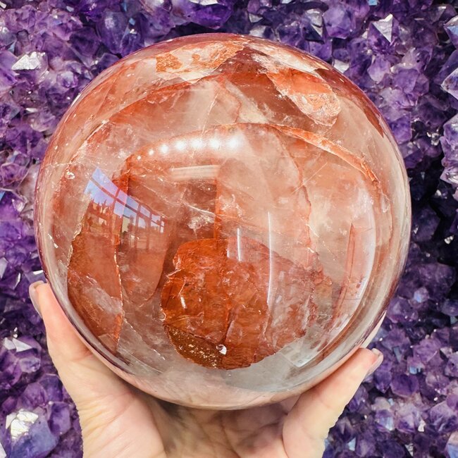 Fire (Red Hematoid) Quartz Sphere Orb Globe - 145-150mm (6") Specimen