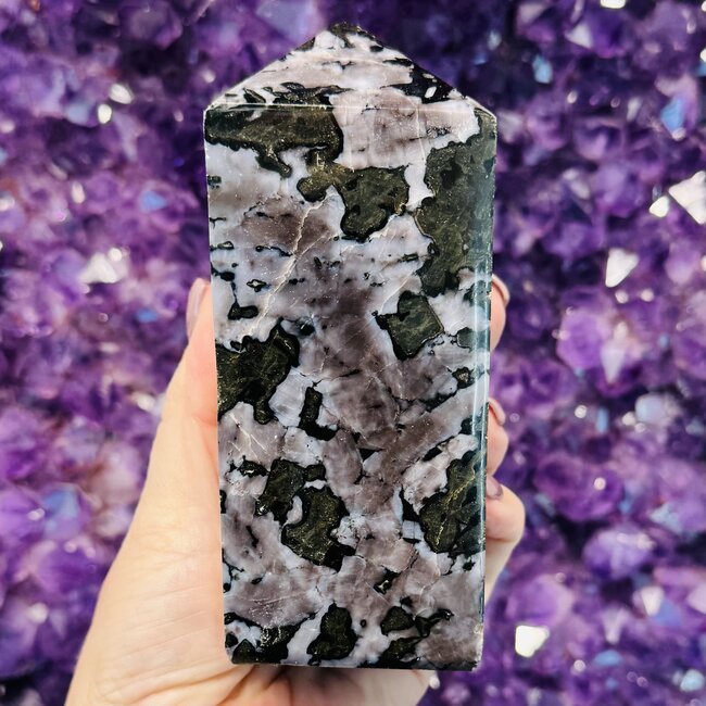 Indigo Gabbro (Mystic Merlinite) Obelisk - XL Extra Large 5.5" - Tower Point Generator