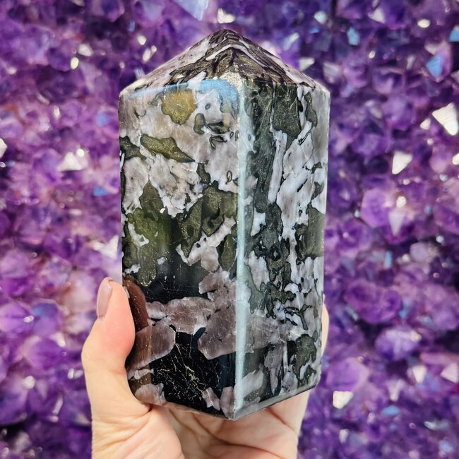 Indigo Gabbro (Mystic Merlinite) Obelisk - XL Extra Large 5.5" - Tower Point Generator