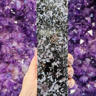 Indigo Gabbro (Mystic Merlinite) Obelisk - XL Extra Large Specimen 10.5" - Tower Point Generator