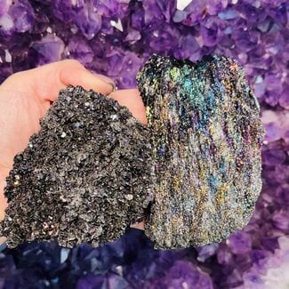 Rainbow Carborundum (Silicon Carbide) - Large 3-5" - Rough Raw Natural