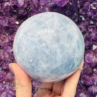 Blue Calcite Sphere Orb Globe - 90-95mm