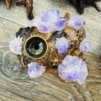 Single Sphere Orb Globe Amethyst Driftwood Wood Holders Stands
