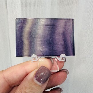 Rainbow Fluorite Slice Slab Flat - Medium 2-2.5" (Stand Included)