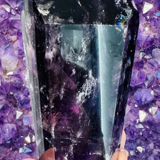 Amethyst Towers Point Generator - 6" Specimen (AAA Grade) - Cupcake Rainbow Inclusions Uraguay